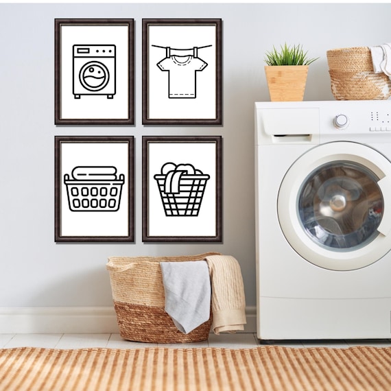 Wash Dry Fold Repeat Laundry Room Decor Set of 4 Prints - Etsy