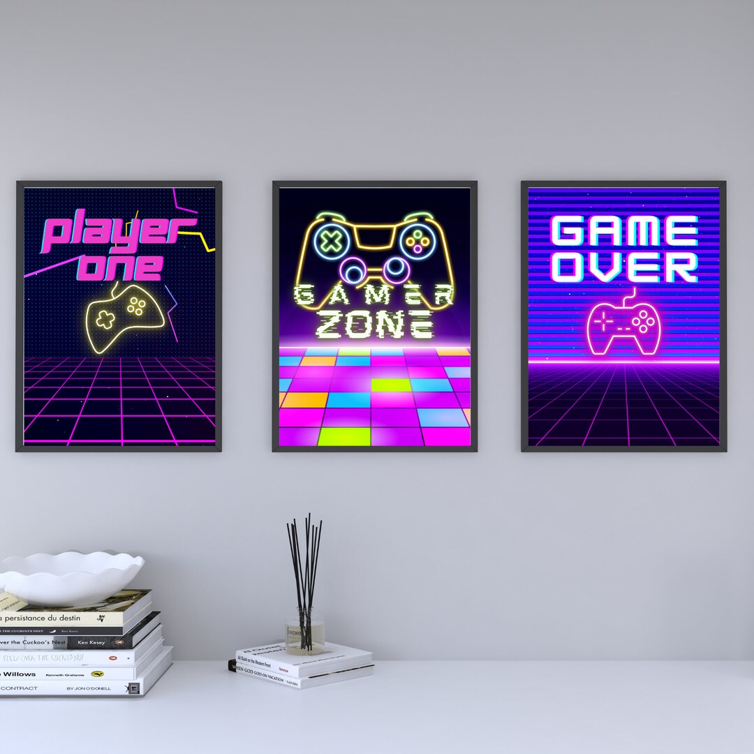 Retro Video Games Controller Art, Game Room Wall Art, Gaming Poster