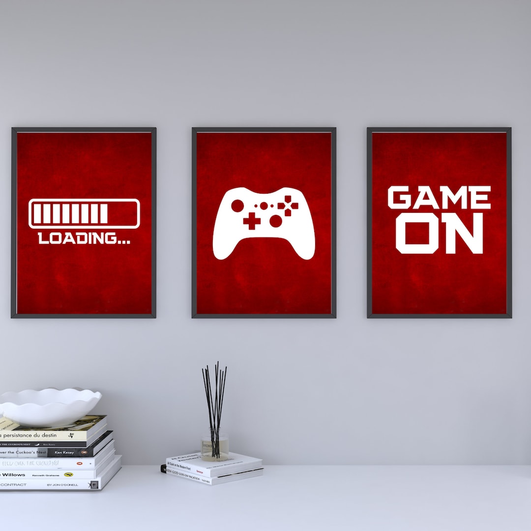 Video Game Wall Art, Gaming Prints Set, Gaming Wall Art Set of 3