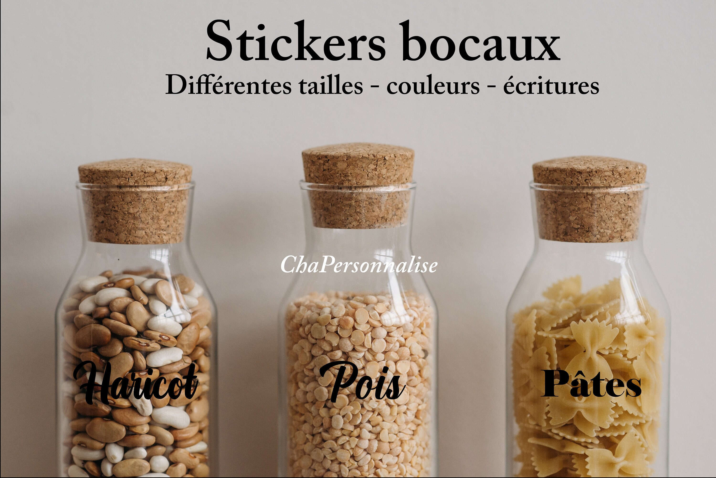 stickers à Personnaliser | Etiquette Bocaux Rangement Maison Placards Cuisine Organisation Autocolla