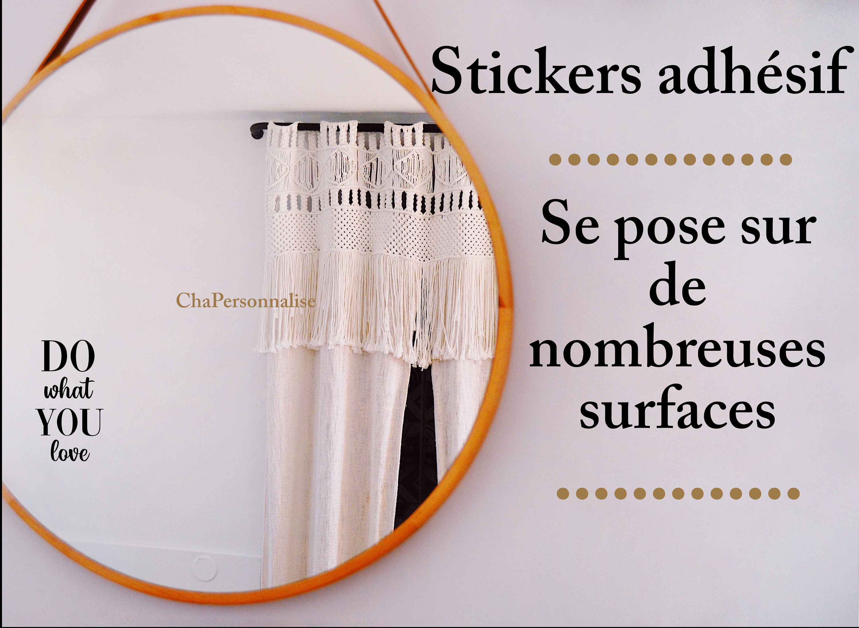 Autocollant Citation | Stickers Miroirs Décoration Murale Autocollant