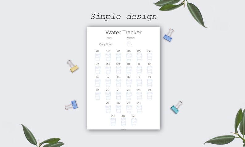 Water Tracker Printable PDF Water Habit A4 A5 - Etsy