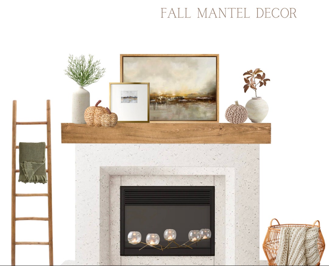 Modern Fall Mantel Decor Edesign Predesigned Interior Design Package