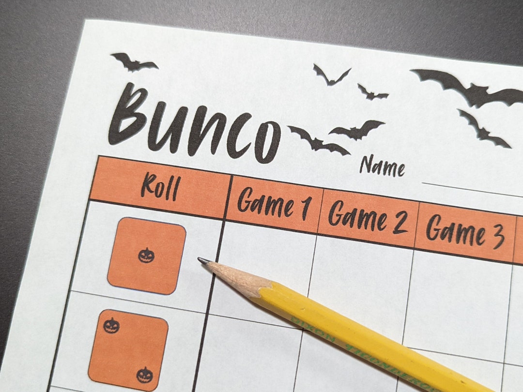 Halloween Bunco Set - Printable - PDF SVG - Incudes Table Cards, Tally ...