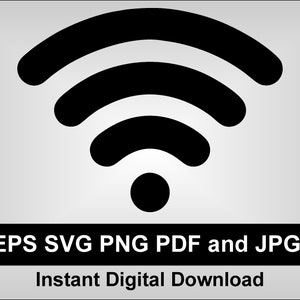 Wifi SVG Signal Download Design - png - eps - PDF - Wi-Fi - Cricut - Silhouette - pdf - jpg - wi-fi