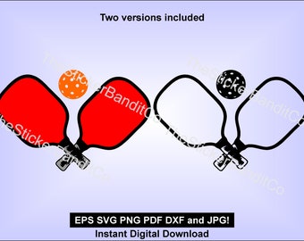 Pickleball Paddles SVG - instant download - pdf jpg dxf png eps for laser decals heat press and more