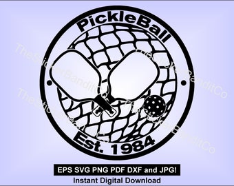 Pickleball est 1984 SVG - instant Download for tshirts decal laser sublimation Pickleball
