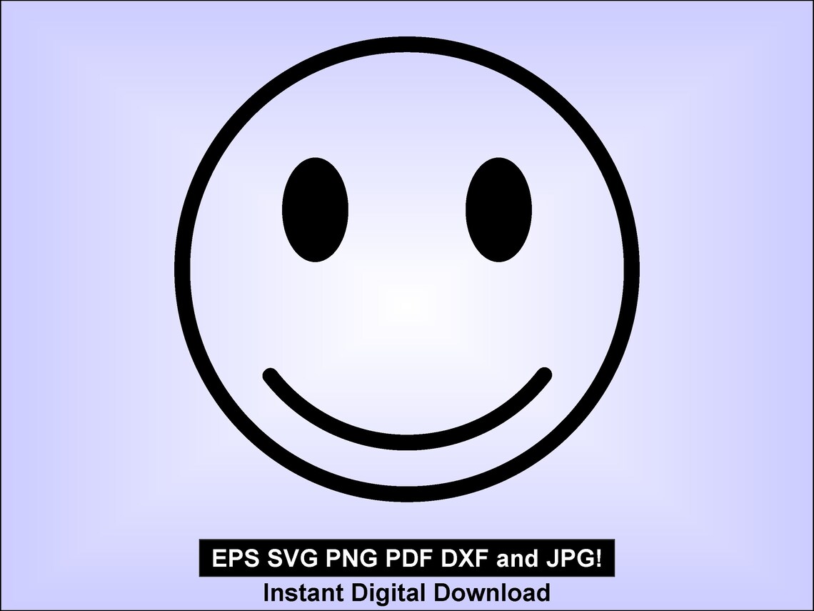 Smiley Face Raster Smiley Face SVG PNG - Pdf Jpg Dxf Eps - Instant Digital Download - Etsy