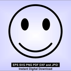 Smiley Face SVG PNG - pdf jpg dxf eps - instant digital download