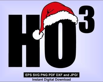 HO HO HO Santa Claus hat svg HO3 - Christmas Design - cricut files - silhouette cutting machine instant download