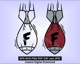 F bomb SVG - for vinyl cutting and sublimation - fbomb Hardhat tshirt car decal and more