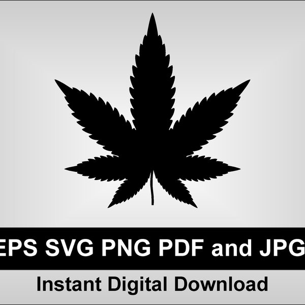 Marijuana Leaf SVG - vinyl cut THC weed - PDF jpg png eps pot t-shirt design decal