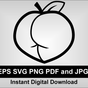 Peach Booty SVG sexy thick butt - download png eps cameo cricut file