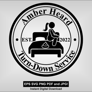 Amber Heard Turn-Down Service SVG - kak op het bed instant download png eps pdf jpg-bestand
