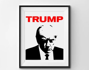 Trump Mug shot with name svg - PNG dxf jpg eps PDF - instant download for vinyl cutter or sublimation on t-shirt legend 2024 mugshot