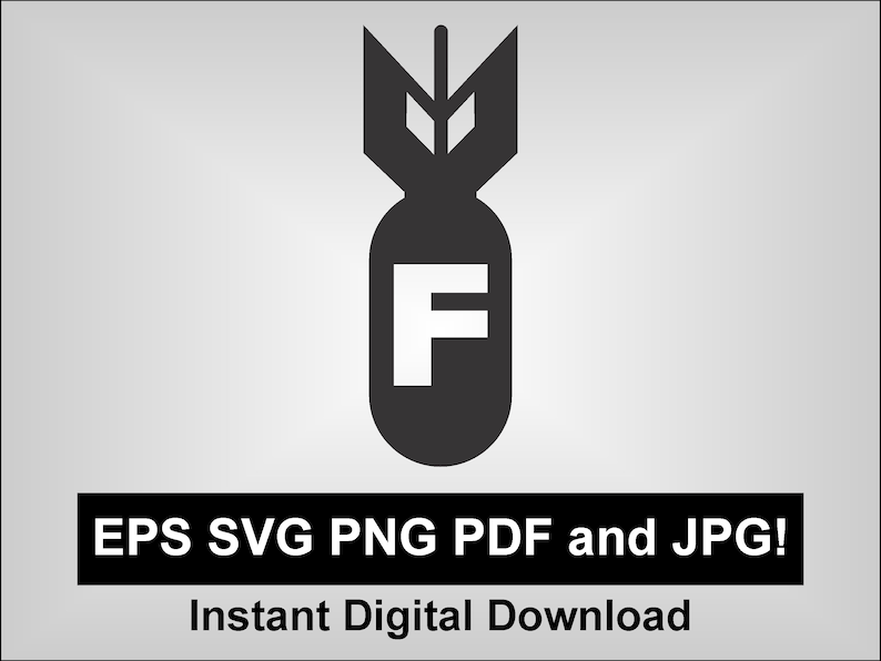 F-Bomba - fbomb - bomba - descarga digital instantánea - svg - eps - png - jpg - pdf - cricut - diseño - silhouette - corte de vinilo - calcomanía imagen 1