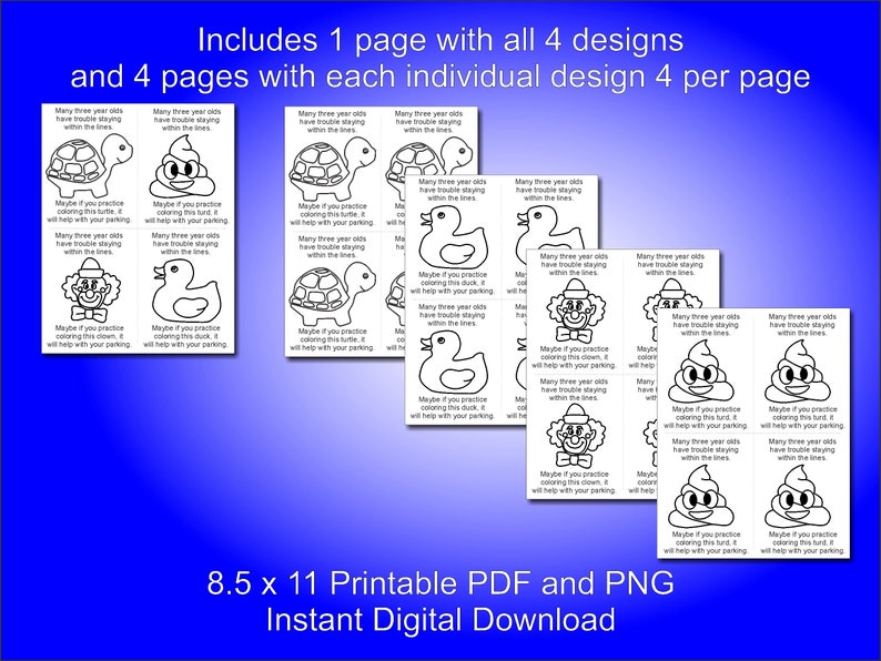 Printable BAD Parking Tickets Instant Download Coloring | Etsy