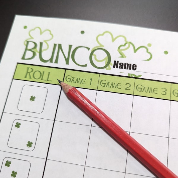 Bunco - St. Patrick's Day Edition - Dice - Party Game - Printable Score Sheets - COMPLETE BUNCO set - Tally sheets - Matching Table Numbers