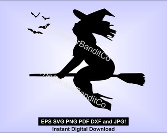 Thick Witch riding broom SVG - for cameo, sublimation, decals, tshirts instant Download BBW