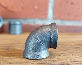 DIY, Ironworks Designs Metal Black Pipe Fittings, Iron Rust, Industrial Pipe Fittings, 1/2'', 3/4'', 1''  Plumbing Component, 90 Elbow