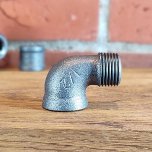 DIY, Ironworks Designs Metal Black Pipe Fittings, Ferrugem de ferro, Conexões de tubos industriais, 1/2&#39;&#39;, 3/4&#39;&#39;, 1&#39;&#39; Componente de encanamento, Cotovelo 90