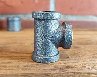 DIY, Ironworks Designs Metal Black Pipe Fittings, Iron Rust, Industrial Pipe Fittings, 1/2&#39;&#39;, 3/4&#39;&#39;, 1&#39;&#39;  Plumbing Component, TEE Fitting