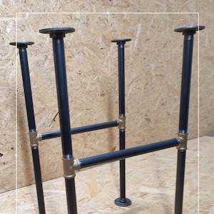 Industrial Coffee Table With Industrial Raw Steel Pipe Legs , Black steel pipe coffee table legs, Pipe Leg
