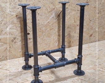 Industrial Coffee Table With Industrial Raw Steel Pipe Legs , Black steel pipe coffee table legs, Pipe Leg