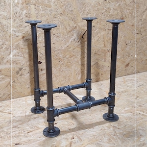 Industrial Coffee Table With Industrial Raw Steel Pipe Legs , Black steel pipe coffee table legs, Pipe Leg