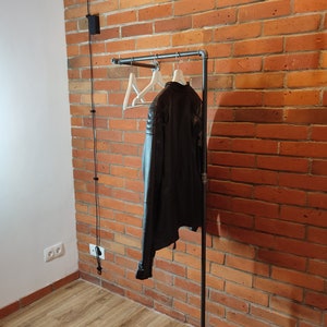 Industrial wall mounted clothes rack, Wall mounted clothes rail, Pipe rack, Garment rack, Clothes hanging rack, Hanging rail, Cloth rack
