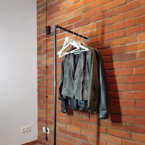 Industrial Coat Rack Handmade Clothes Rail Iron Pipe Garment Rack Hanging Rail Shop fixture Retail Display Rustic effect Minimalist Rack