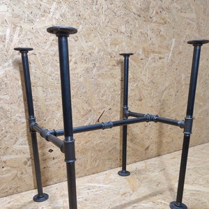 Industrial Coffee Table With Industrial Raw Steel Pipe Legs , Black steel pipe coffee table legs, Pipe Leg