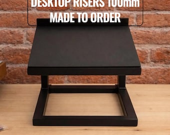 Desktop Speaker Stands / Risers (Pair) – Full Top Plate Steel, Custom Fit, 100/150/200 mm Height Options