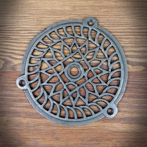Cast iron ROUND Ventilation GRILLE 125MM 200MM , Vent Cover,  Ventilation Grille, Vent Plate Cover, Rustic Antique Ventilation Cover ,DIY