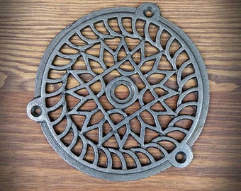 Cast iron ROUND Ventilation GRILLE 125MM 200MM , Vent Cover,  Ventilation Grille, Vent Plate Cover, Rustic Antique Ventilation Cover ,DIY