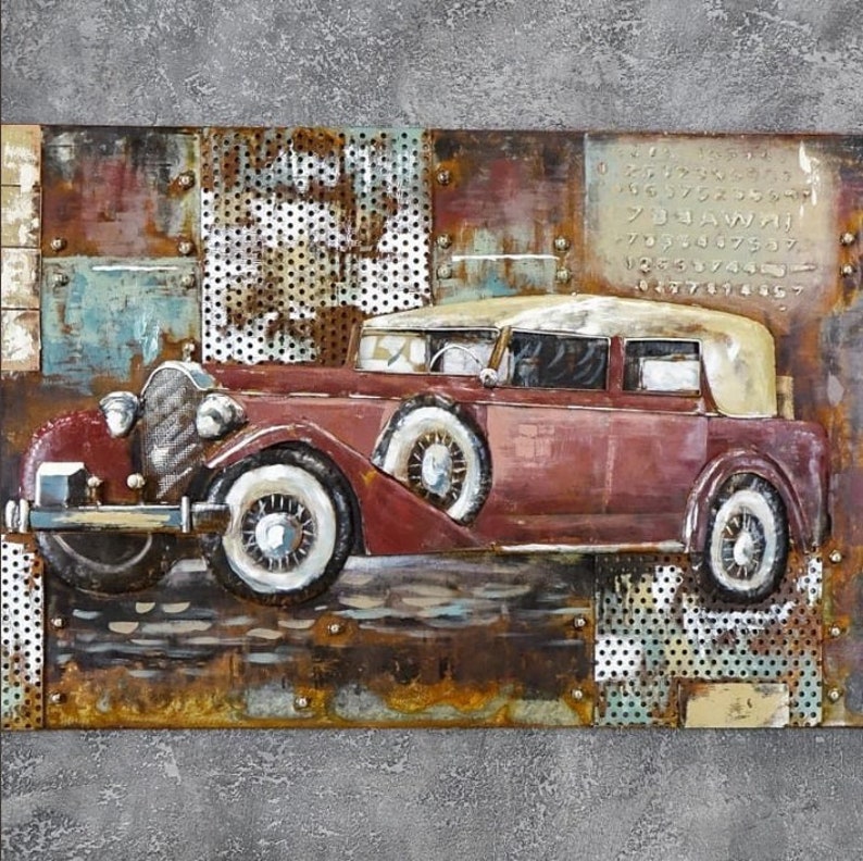 3D Industrial Metal Wall Art Modern Wall Paint Loft Wall Etsy