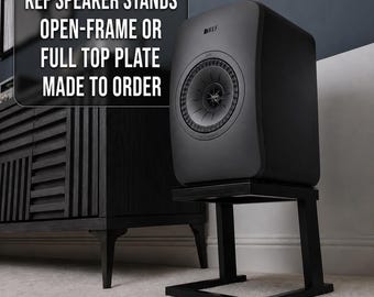KEF Speaker Stands (Pair) – Open-Frame or Full Top Plate Steel, Custom Fit, 150/200/250 mm Height Options