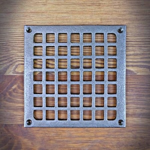 Cast iron Square Ventilation Grille 140MM X 140MM , 5 1/2inch Ventilation Grille, Vent Repair Plate Cover, Rustic Antique Ventilation Grille