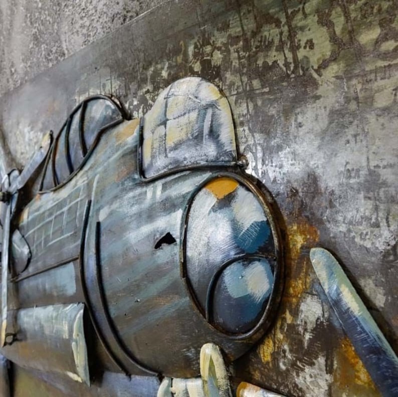 3D Industrial Metal Wall Art Modern Wall Paint Loft Wall Etsy