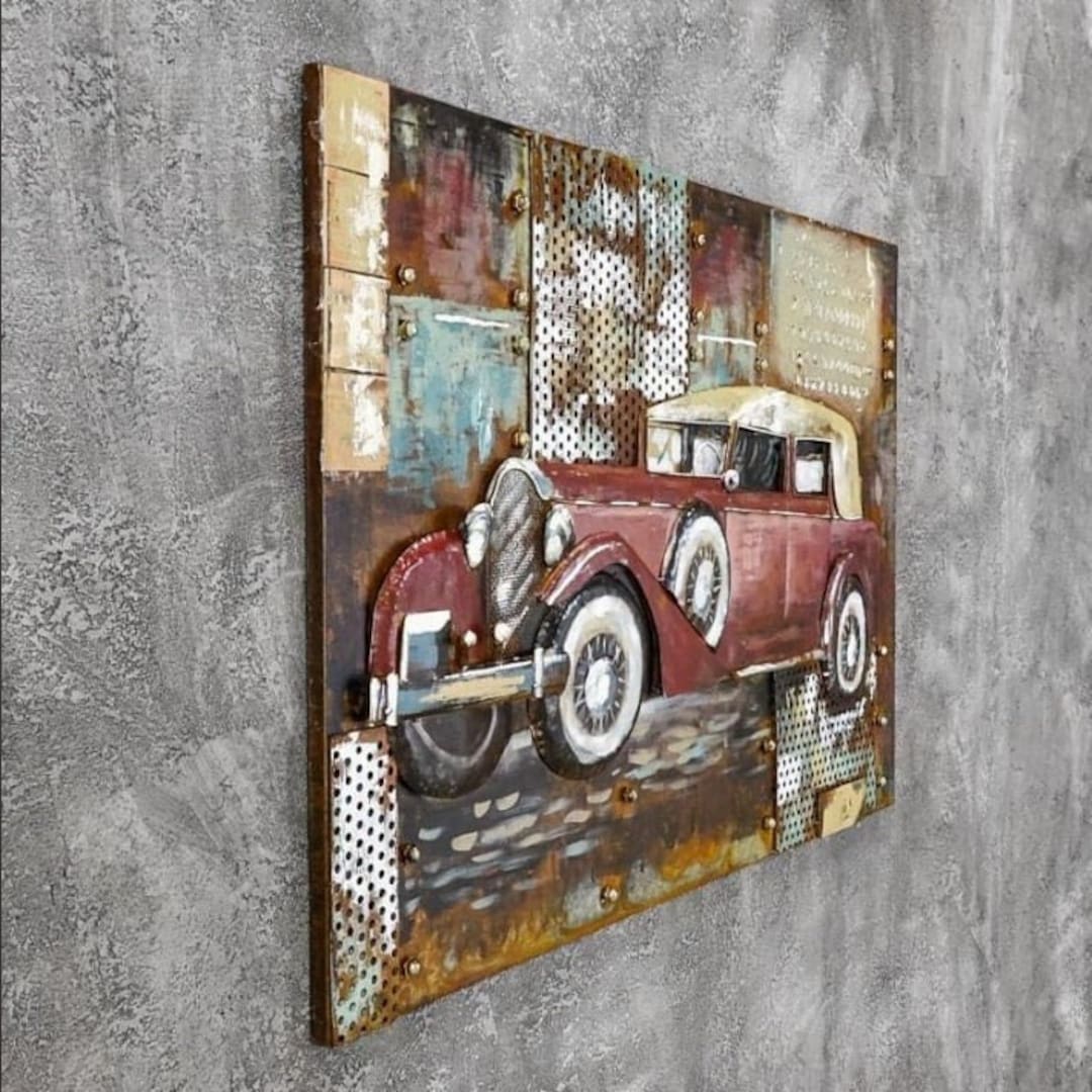 3D Industrial Metal Wall Art Modern Wall Paint Loft Wall Etsy