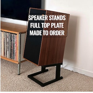 Platform Speaker Stands (Pair) – Full Top Plate or Open Frame, Custom-Fit Steel, 150/200/250 mm Height Options