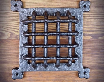 Cast Iron Vent Cover – Victorian Wall Vent Grille, Decorative Air Return Grate, Square Vent