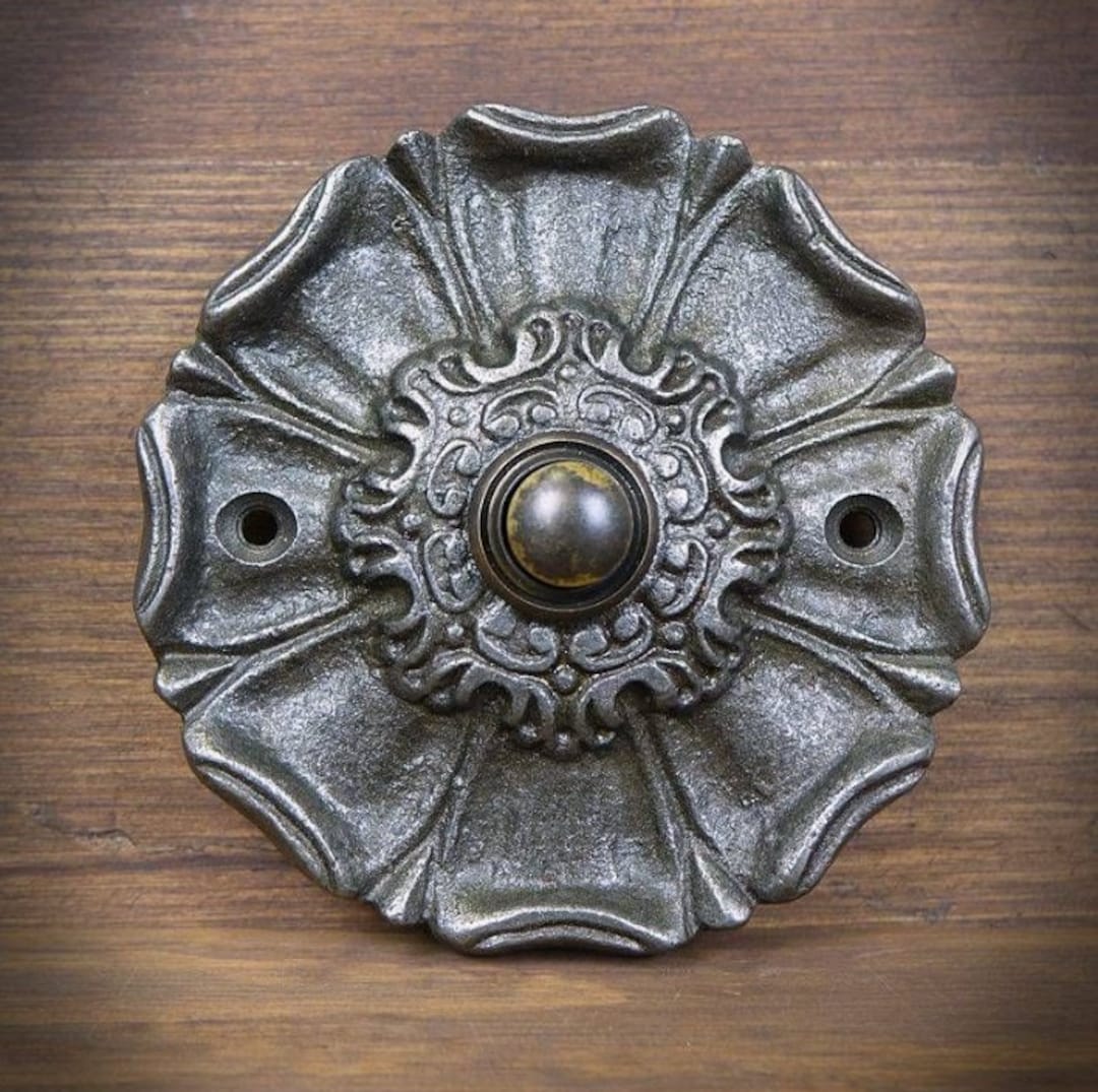 Iron Rustic FLOWER DOOR BELL, Antique Door Bell, Home Doorbell