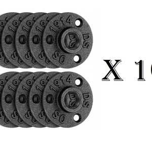 Brida de piso de hierro industrial, brida de piso de hierro fundido, brida de pared industrial negra, accesorios de tubería, 1/2&#39;&#39;, 3/4&#39;&#39;, 1&#39;&#39; 10PSC, bricolaje