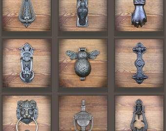 Cast Iron Door Knocker, Antique Front Door Knocker, Rustic Vintage Entry Hardware, Choose Design