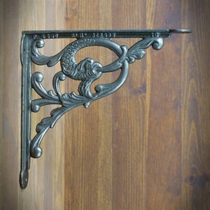 Chinese Ornamental Shelf Bracket 260X245mm, Antique Wood Shelf Bracket, Raw Steel Shelf Bracket, Cast Iron Shelf Brackets, Shelf Support,DIY