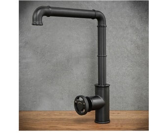 13'' Black Simple Standing Kitchen Faucet, Black Water Tap, Single Handle Faucet, Kitchen Tap, Black Tap, Modern Faucet, Loft Kitchen Faucet