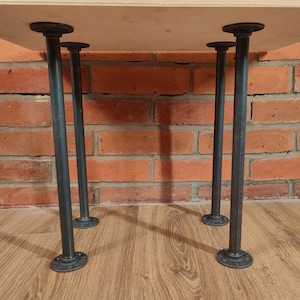 4x Pipe Dining Table Legs, Steel Legs, DIY, Kitchen Farmhouse Table Legs, Heavy Duty Desk Legs, T-Shape Legs, Metal Table Legs, PER 1CM