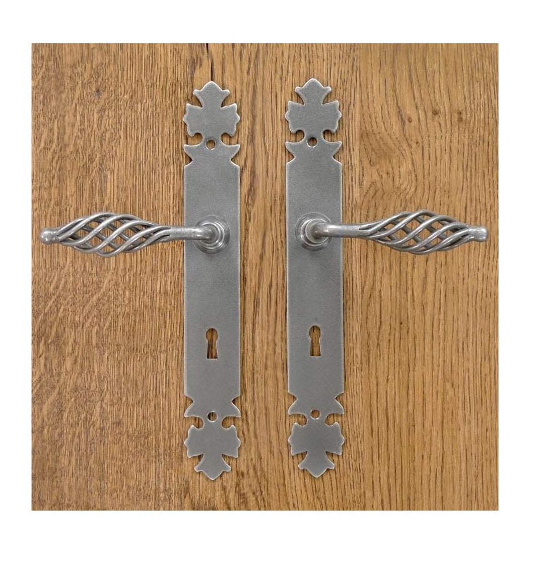 Pair of Vintage Lever Door Handles, Rustic Door Handles, Black Pull Door Handles, Pair Steel