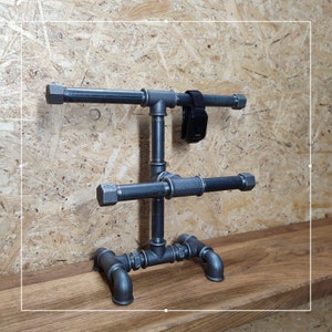 Soporte de reloj de tubo industrial, soporte de pulsera, base de paleta, soporte de joyería, accesorios masculinos estilo loft de muelle, para relojes y joyas